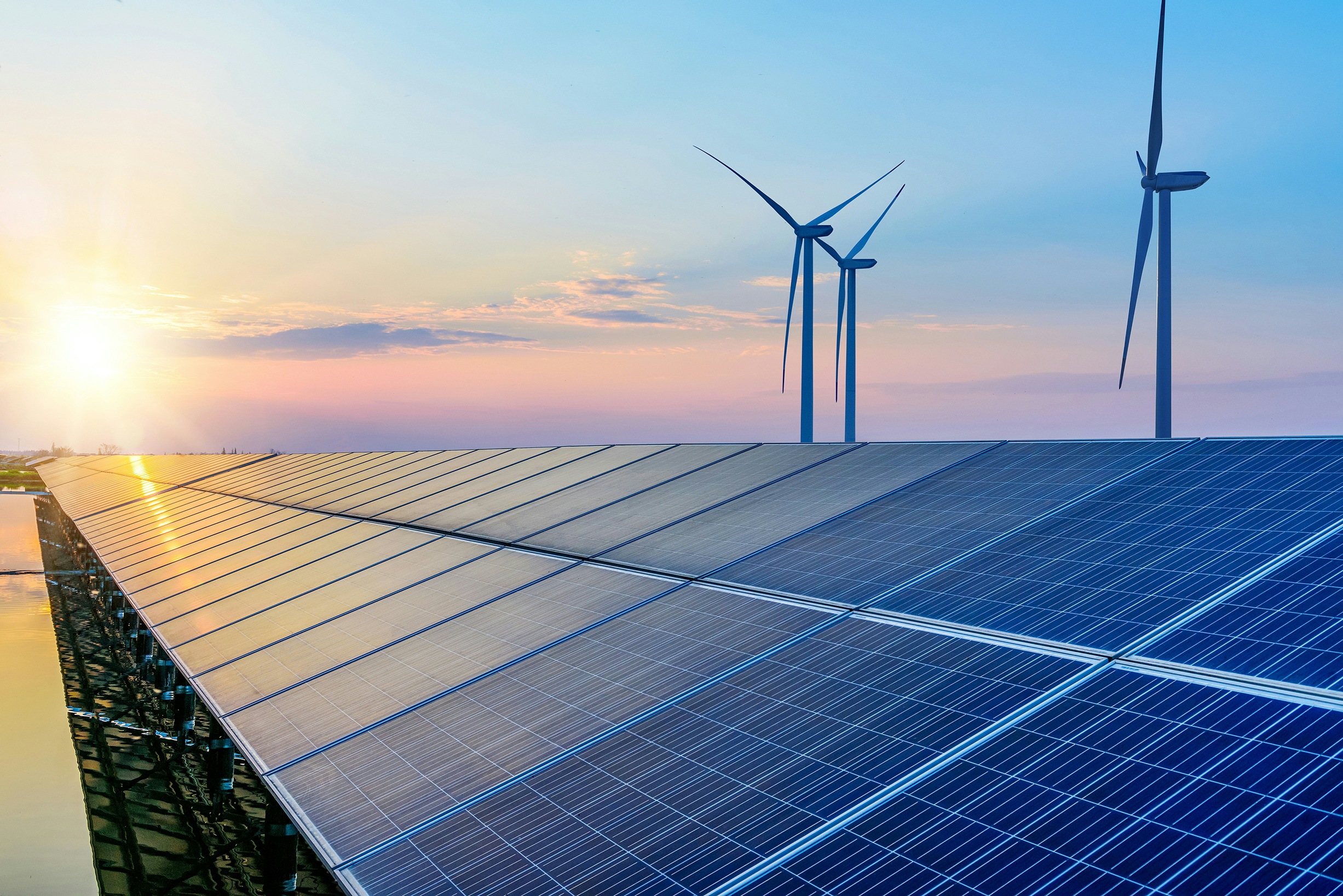 SCAPE Stock Image Renewable energy Windfarm and solar panels resized for website